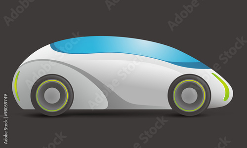 generic future vehicle, side view, vector illustration