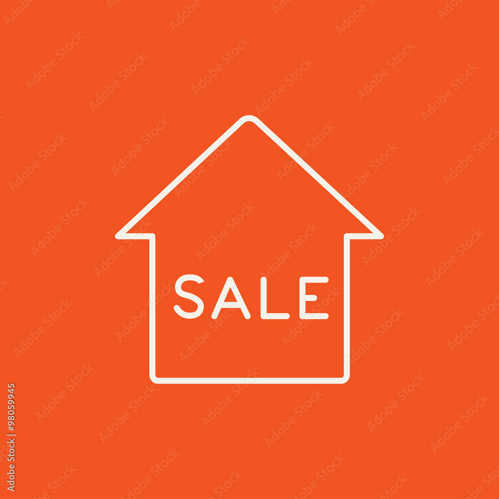 House for sale line icon.