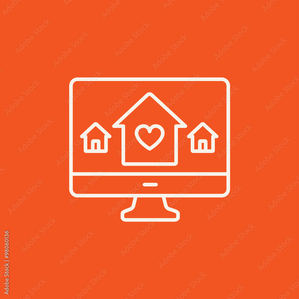 Smart house technology line icon. Smart house technology line icon.