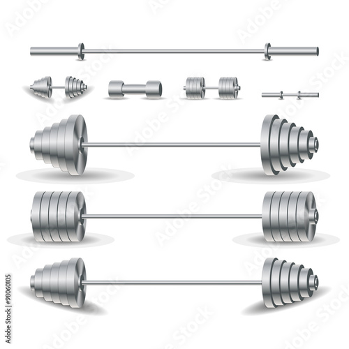 A set of equipment for the gym, vector illustration.