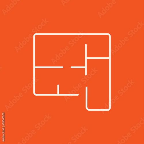 Layout of the house line icon.