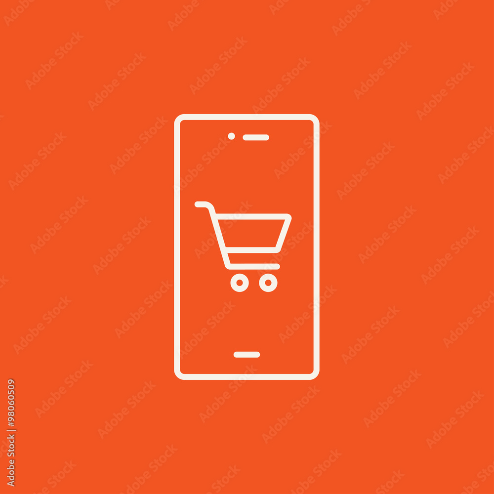 Online shopping line icon. Online shopping line icon.