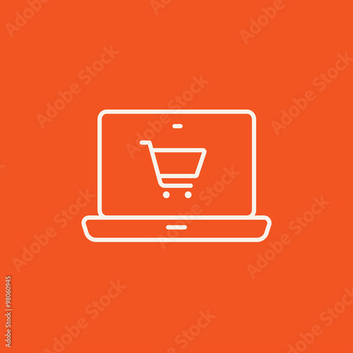 Online shopping line icon.