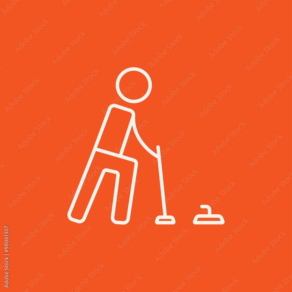 Curling line icon. Curling line icon.