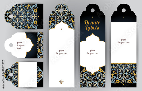 Ornate cards in oriental style.