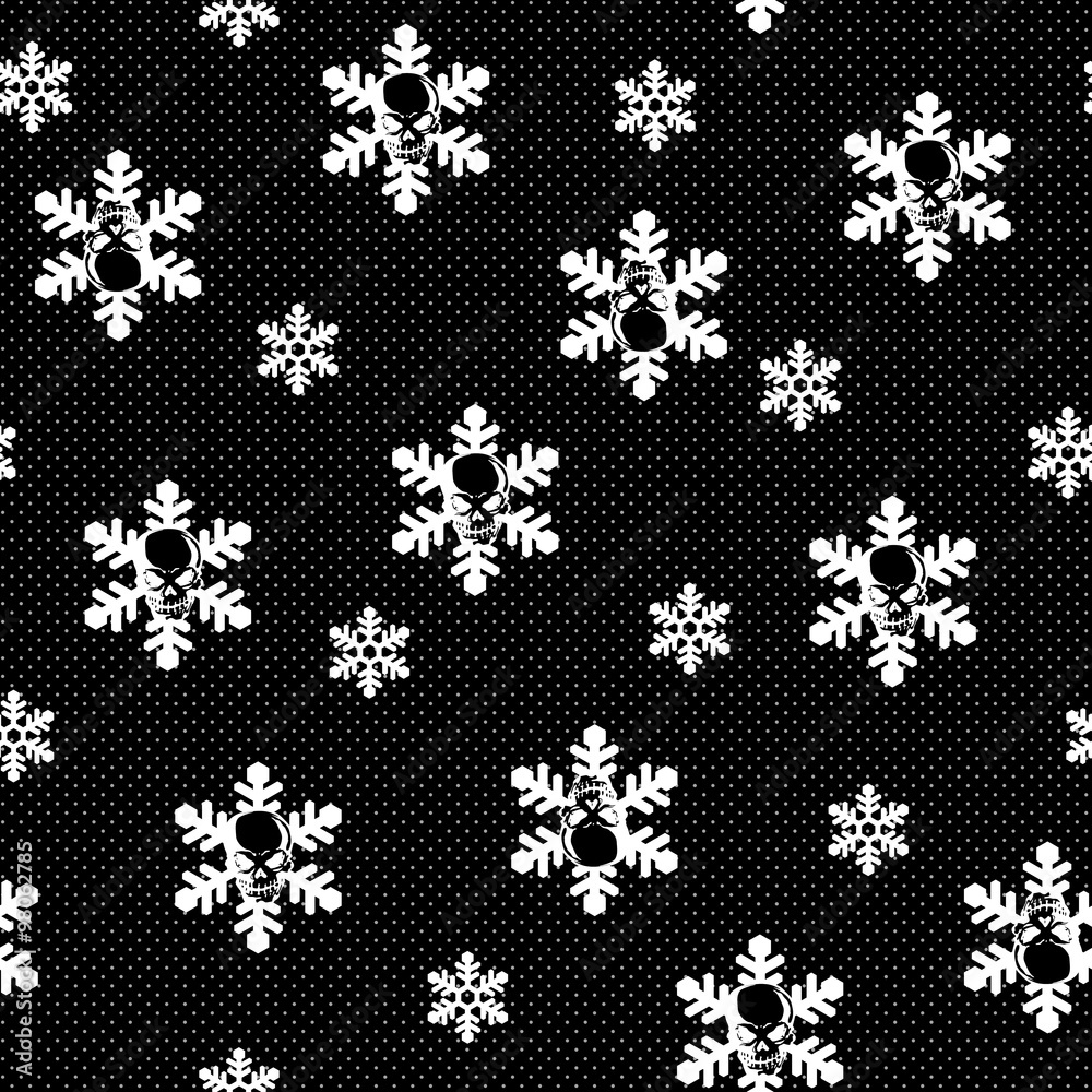 スカルと雪 パターン スカルと雪 パターン