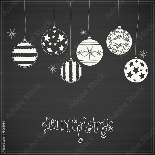 Christmas baubles. Hand - drawn collection of Christmas decoration

