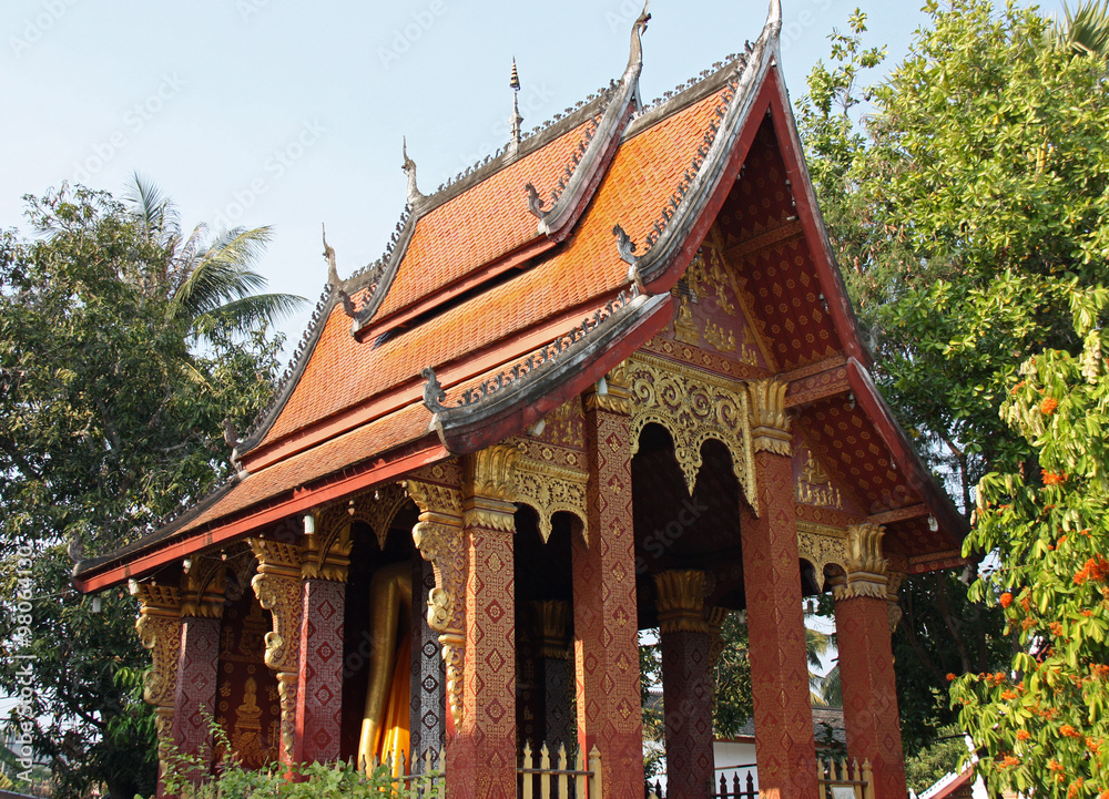 Laos, temple bouddhiste à Luang Prabang