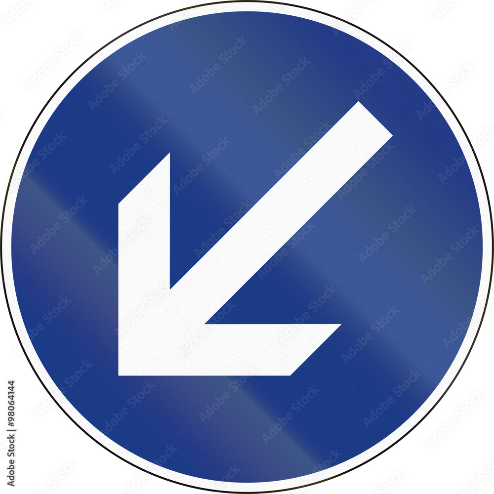 Slovenian mandatory direction sign - Keep left Slovenian mandatory direction sign - Keep left