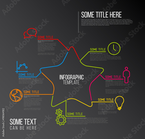 Vector Infographic report template made from lines and icons