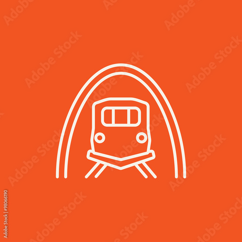 Railway tunnel line icon.