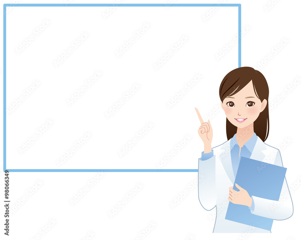 白衣の女性 表情 説明 コピースペース 白衣の女性 表情 説明 コピースペース
