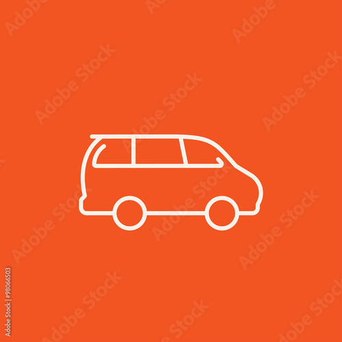 Minivan line icon.