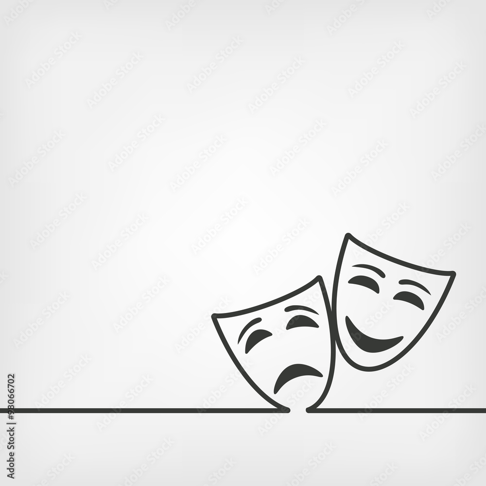 comedy and tragedy masks white background comedy and tragedy masks white background
