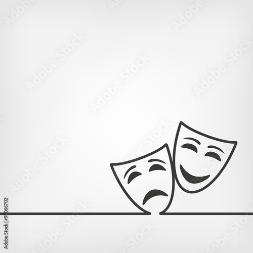 comedy and tragedy masks white background