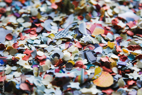 colorful confetti on the table