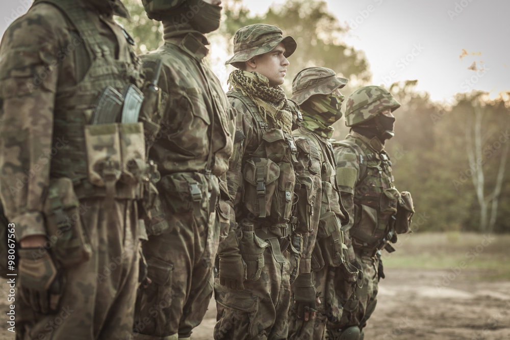 Soldiers at drill