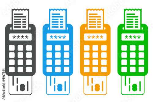 Icono plano pago electronico en varios colores #1