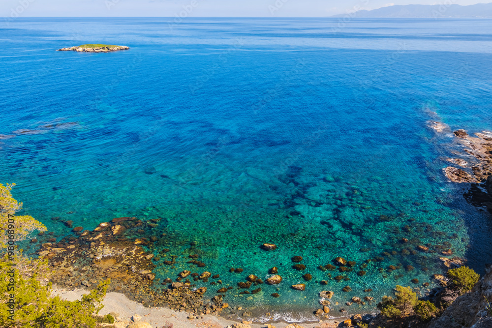 cyprus, emerald sea bay scene