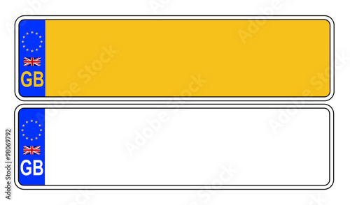 UK Front And Back Number Plate