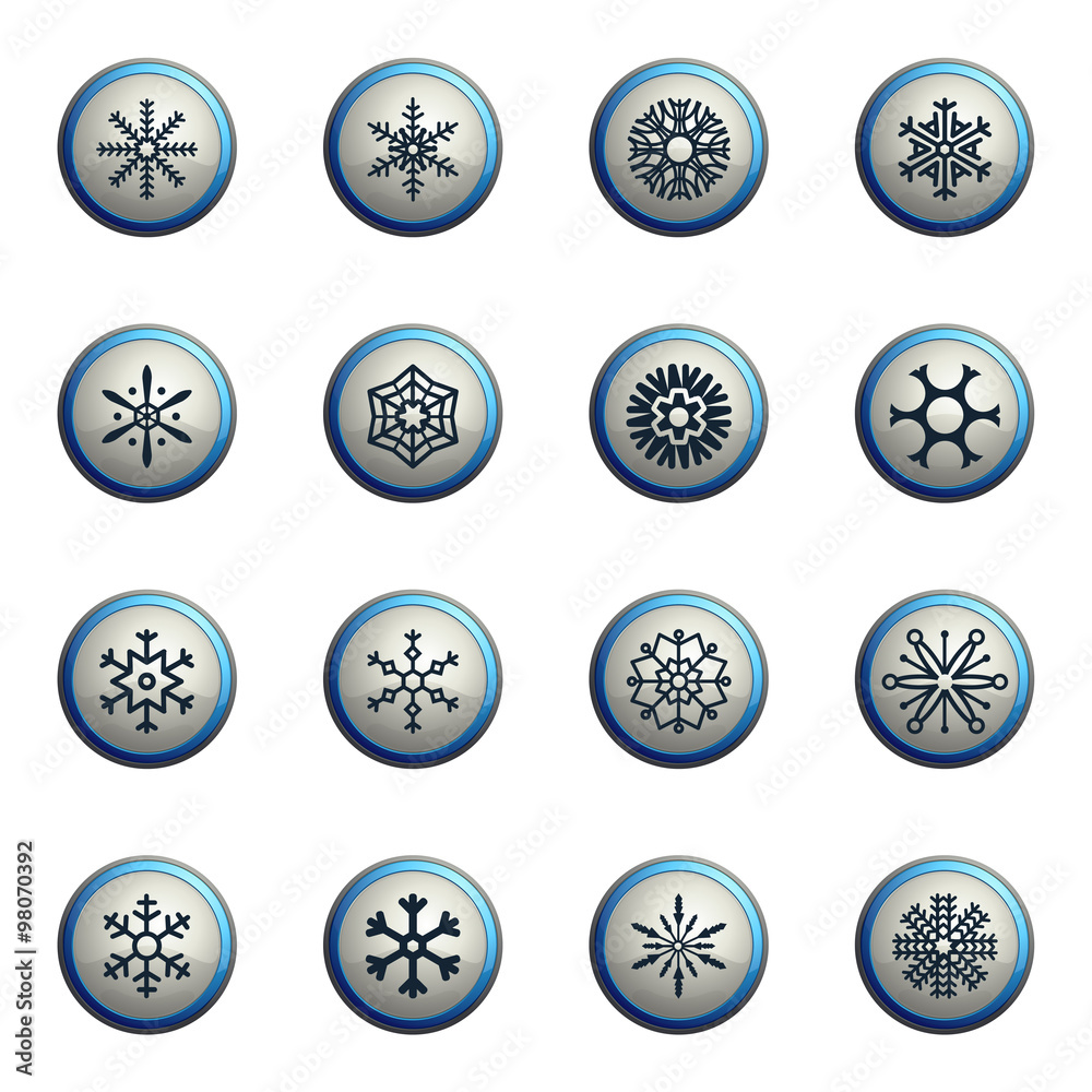 Snowflakes simply icons Snowflakes simply icons