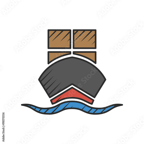barge  icon on white background
