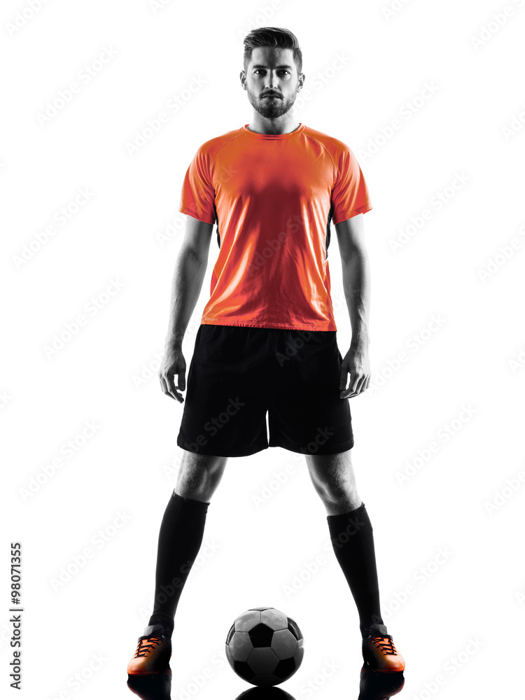 Soccer player Man Isolated silhouette Soccer player Man Isolated silhouette