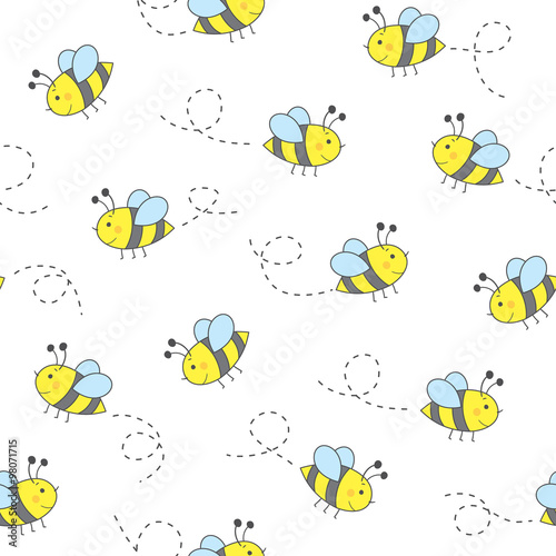 vector seamless pattern with bees