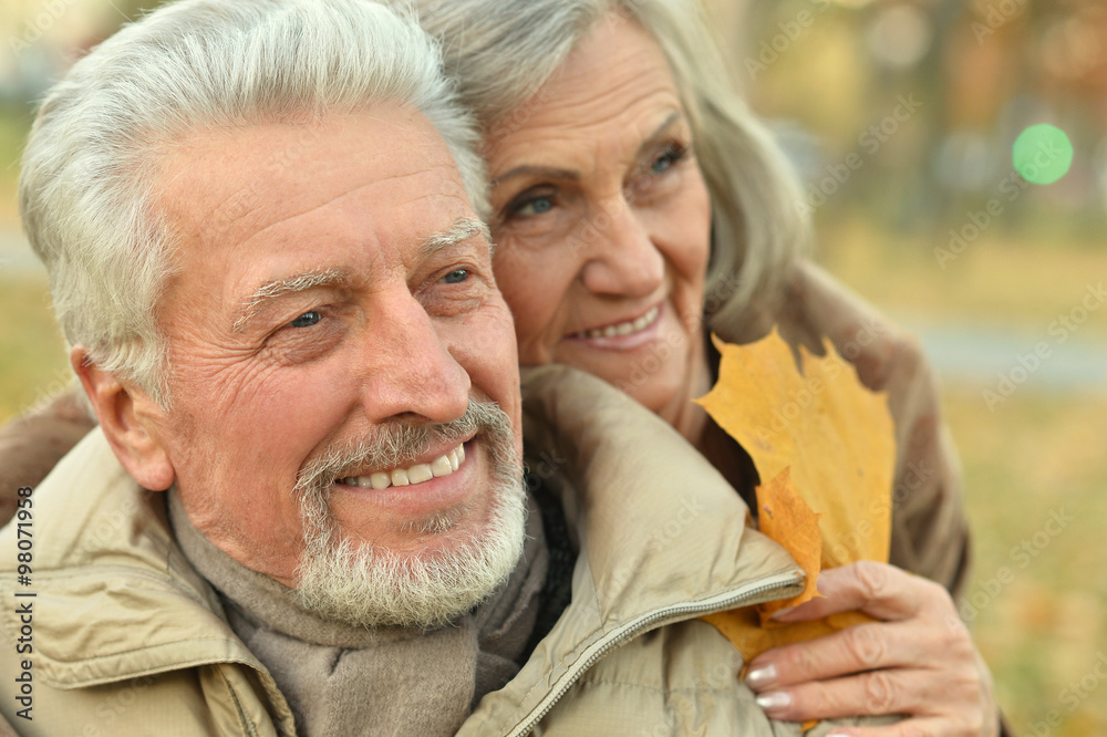 Senior couple in autumn park Senior couple in autumn park