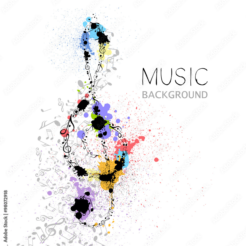 Fototapeta Vector Illustration of an Abstract Music Design