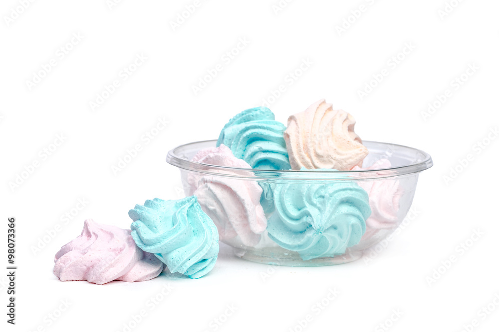 French meringue cookies isolated on white French meringue cookies isolated on white