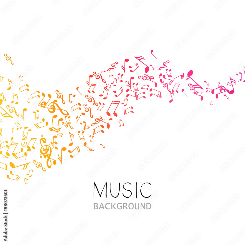 Naklejka premium Vector Illustration of an Abstract Music Background
