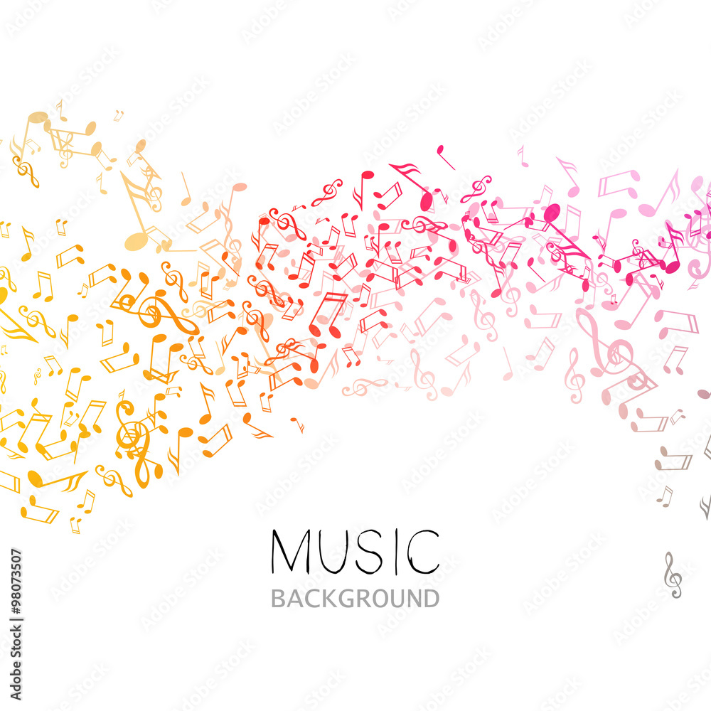 Naklejka premium Vector Illustration of an Abstract Music Background