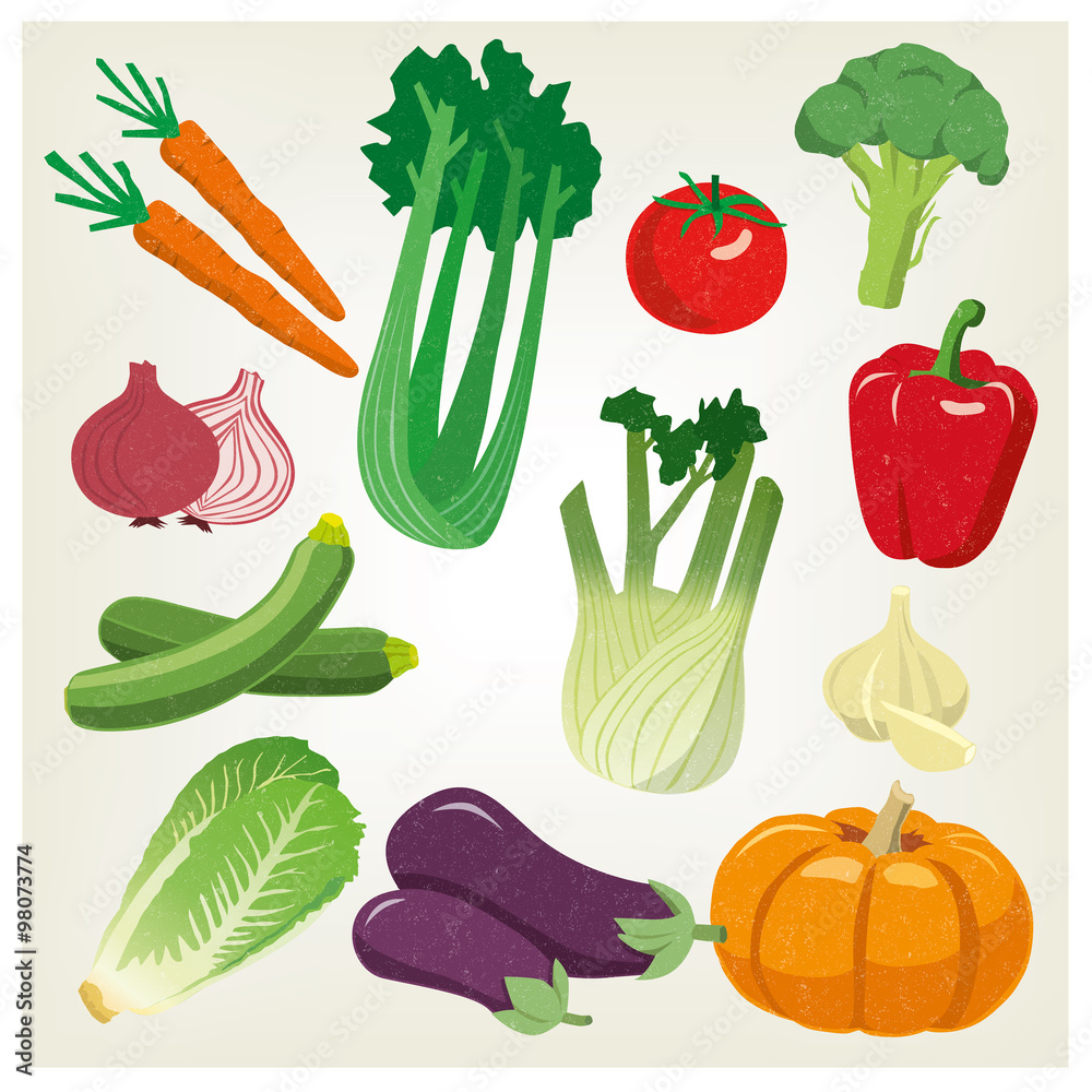 Set di verdure fresche dell'orto, vettoriali Stock Vector