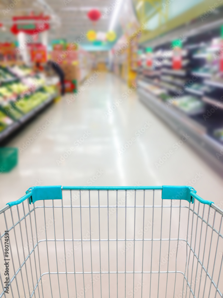 Empty supermarket aisle Empty supermarket aisle
