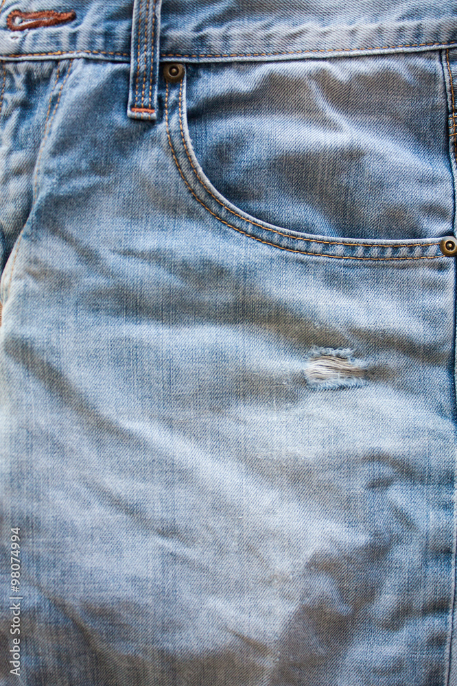 Close up of blue jeans Close up of blue jeans