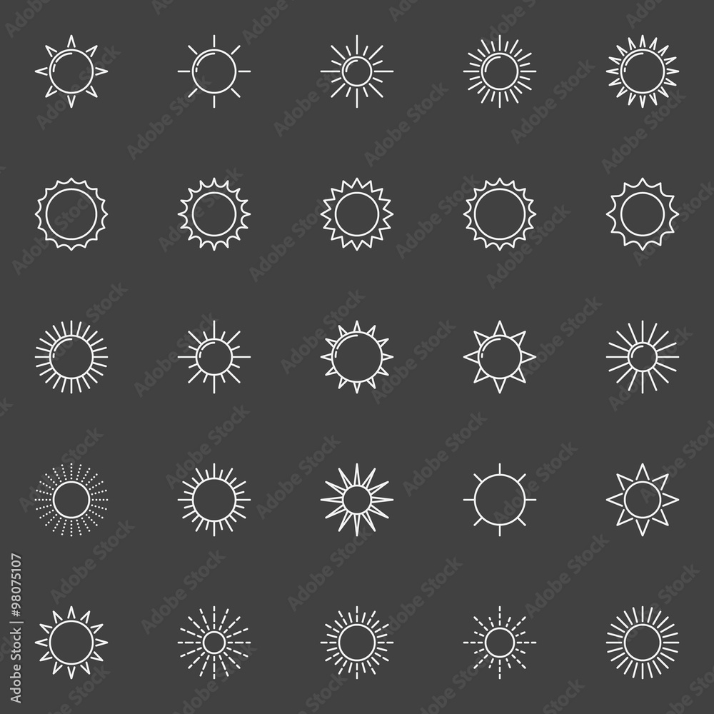 Outline sun icons