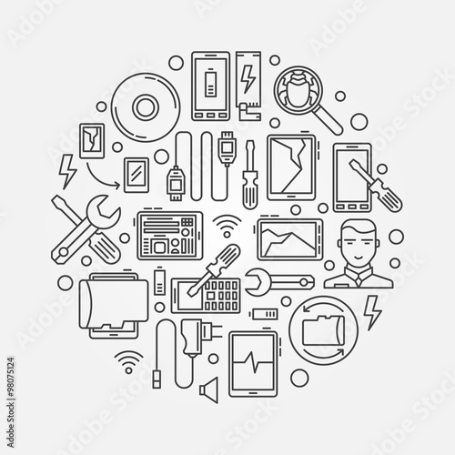 Mobile repair illustration