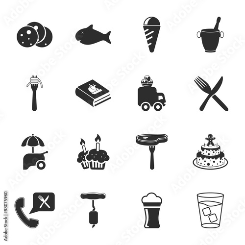food 16 icons universal set for web and mobile
