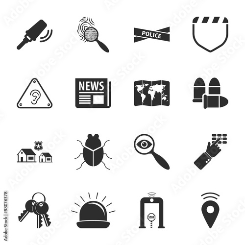 security 16 icons universal set for web and mobile