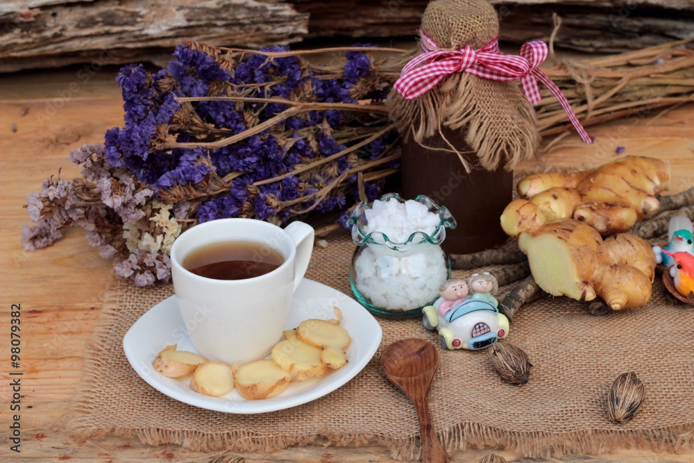 Ginger tea with lemon and honey delicious. Ginger tea with lemon and honey delicious.