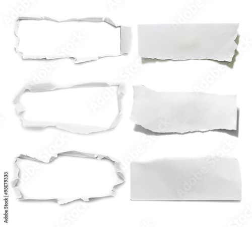 torn paper isolated on white background