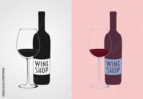 Wine Vector Logo concept, badge or label