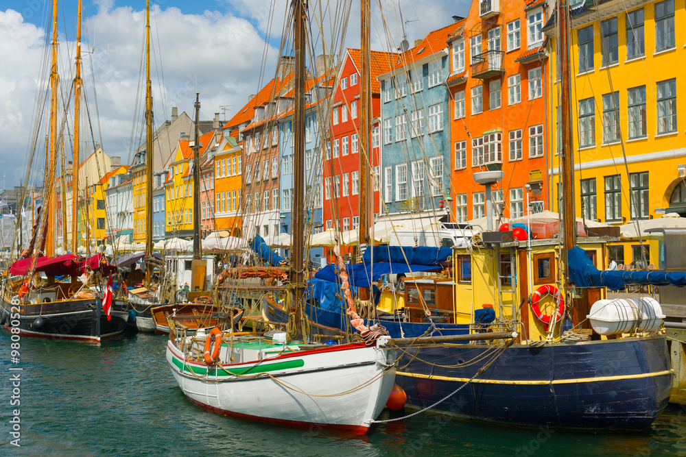 Old port in Copenhagen in summer