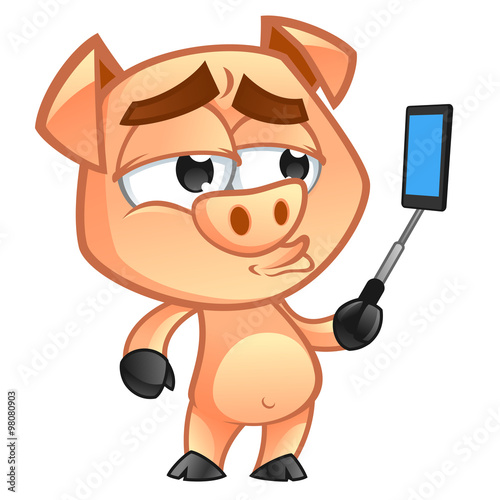 cerdito haciéndose una foto a si mismo 