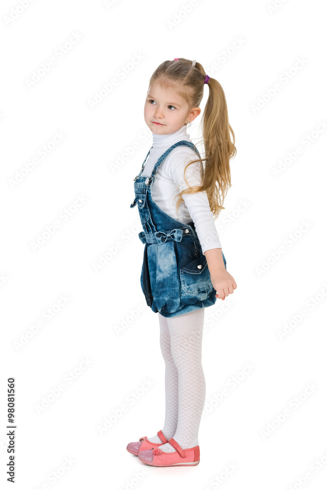 Profile portrait of a fashion little girl Profile portrait of a fashion little girl