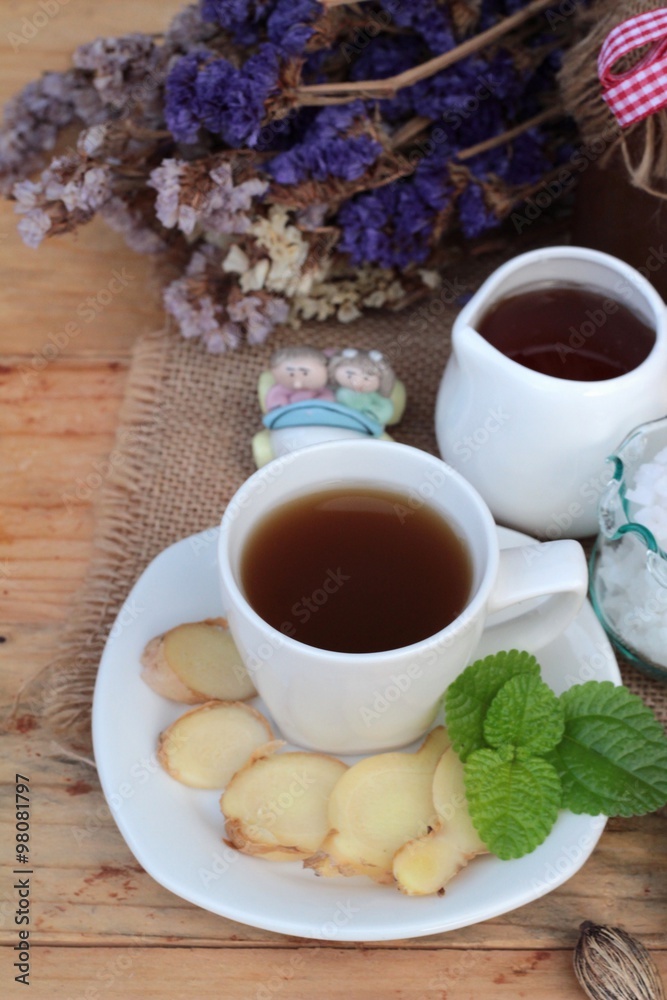 Ginger tea with lemon and honey delicious. Ginger tea with lemon and honey delicious.