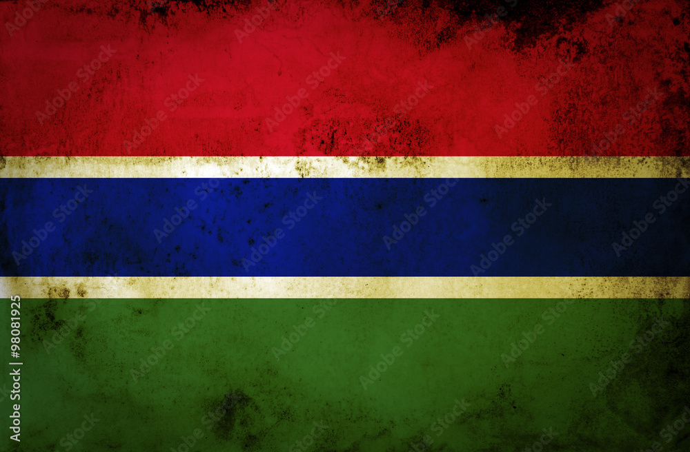 Grunge of Gambia flag Grunge of Gambia flag