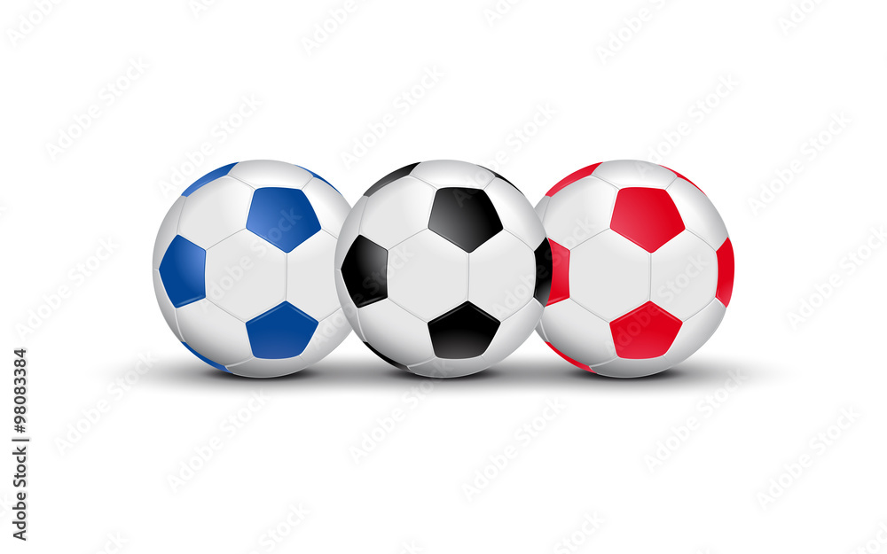 Ballons de foot tricolores - Bleu Blanc Rouge Ballons de foot tricolores - Bleu Blanc Rouge