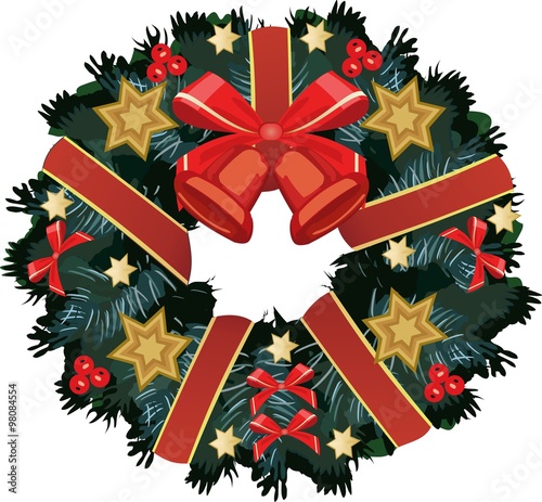 Christmas wreath vector 